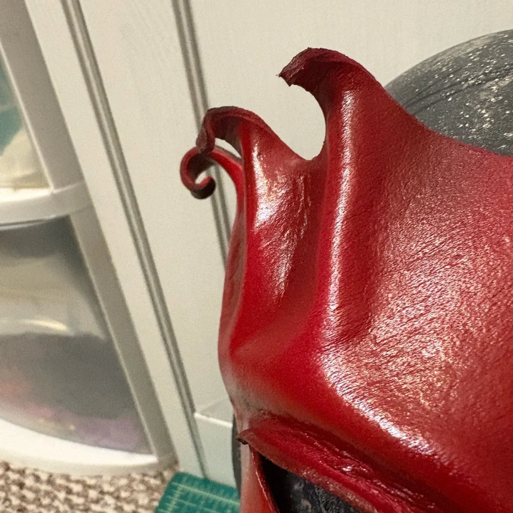 Red Leather Masquerade Mask
